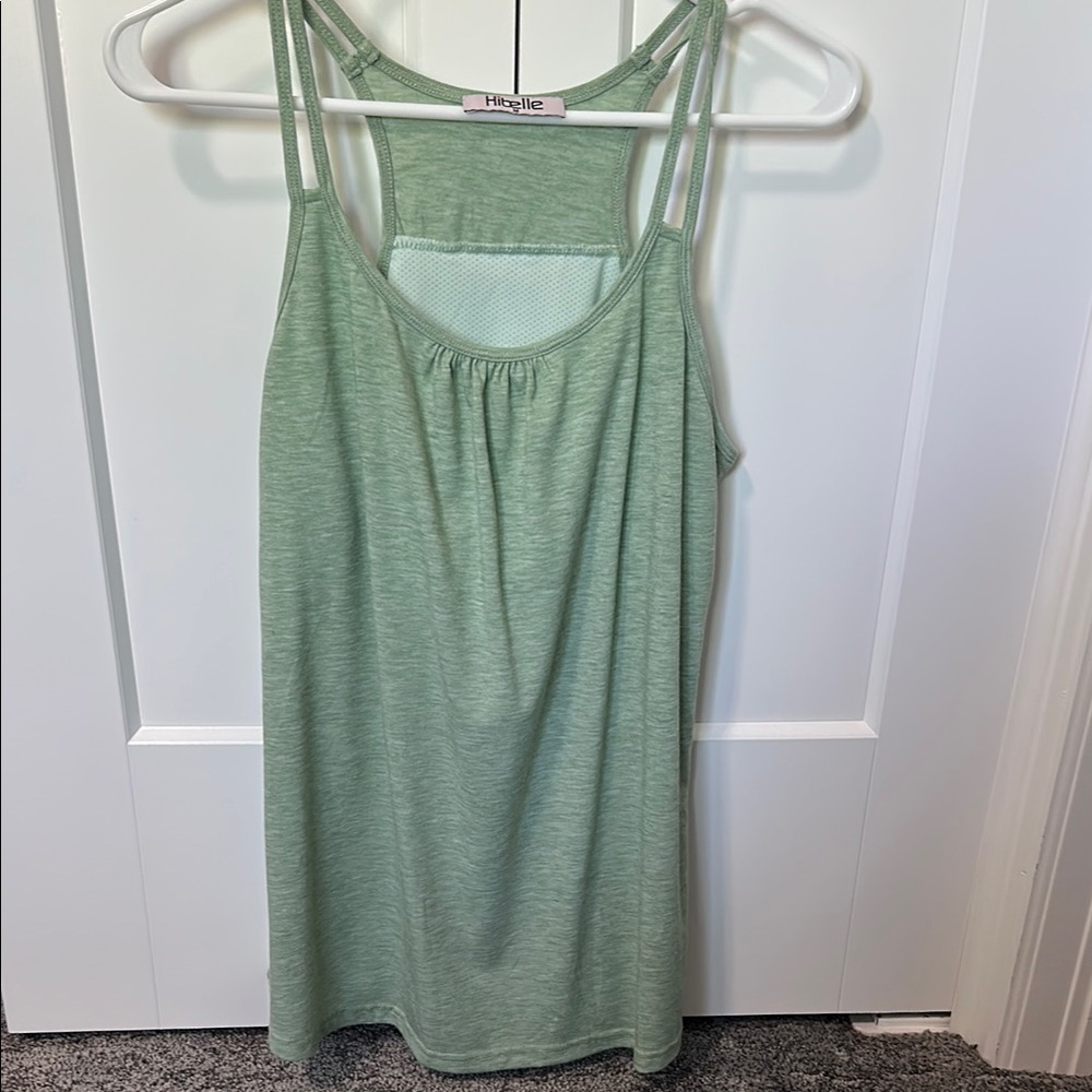 Hibelle Green Cut Out Relaxed Tank Top